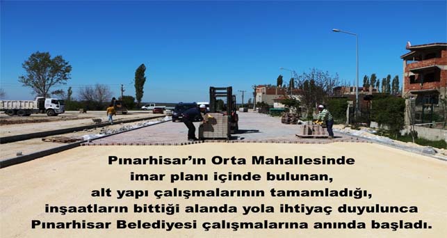Pınarhisar Belediyesi’nden yol ihtiyacına anında cevap