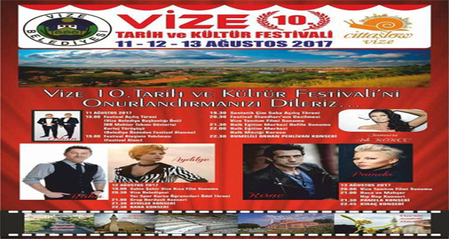 Vize 10. Tarih ve Kültür Festivali 11 Ağustos’ta başlıyor
