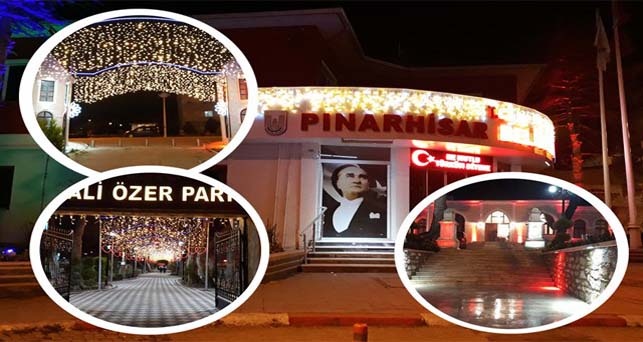 Pınarhisar’da ışıklar geceleri aydınlattı