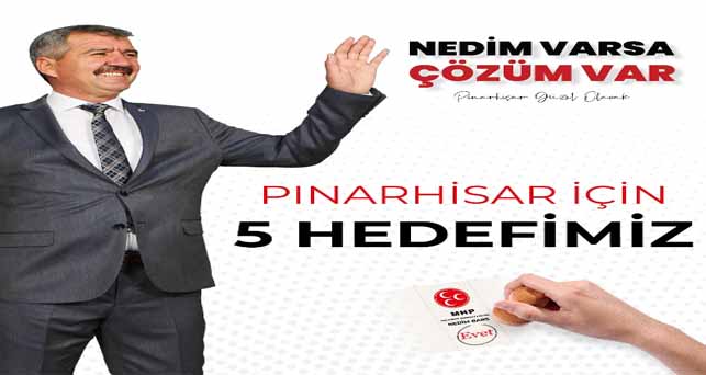 Nedim Bars Pınarhisar için 5 hedefini açıkladı