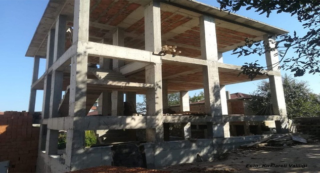 Demirköy kütüphane inşaatı hızla devam ediyor