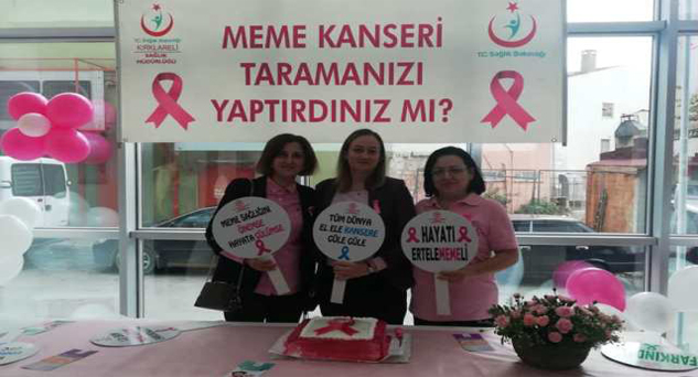 Kırklarelili kadınlar “pembe kurdele” taktı