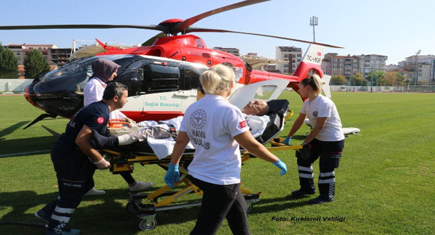 Hava ambulansı ile İstanbul’a sevk edildi