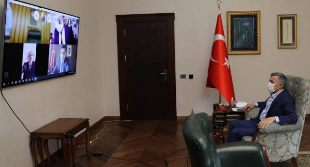 Videokonferansla yapılan toplantıya katıldı
