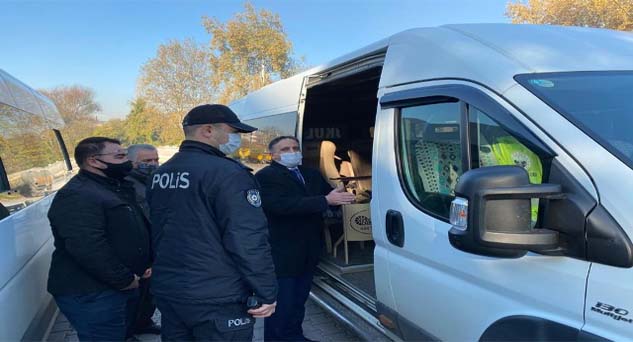 Kaymakam Kılıç’tan servis otobüslerine denetim