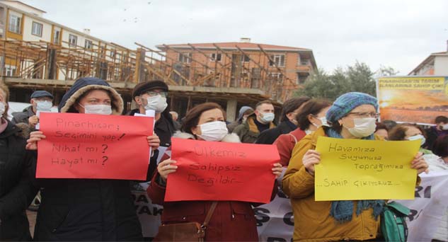 Dışarıda protesto içeride ÇED toplantısı