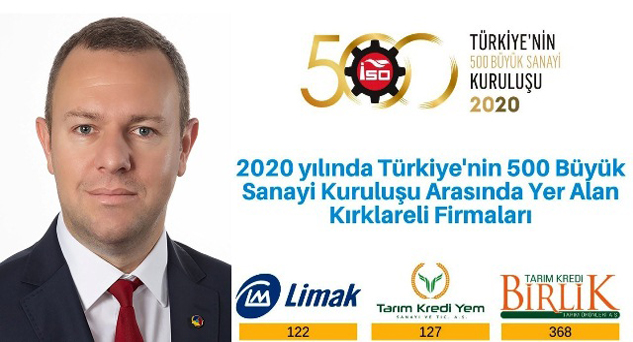 Kırklareli’den 3 firma ilk 500’de