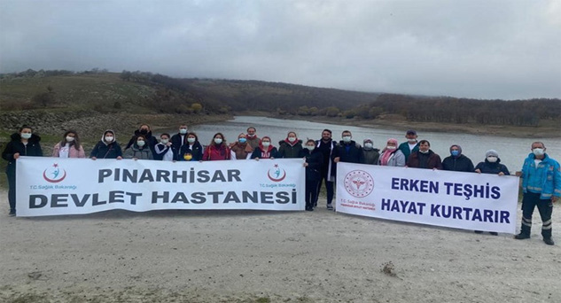 Evciler Köyü Göleti çevresinde yürüdüler