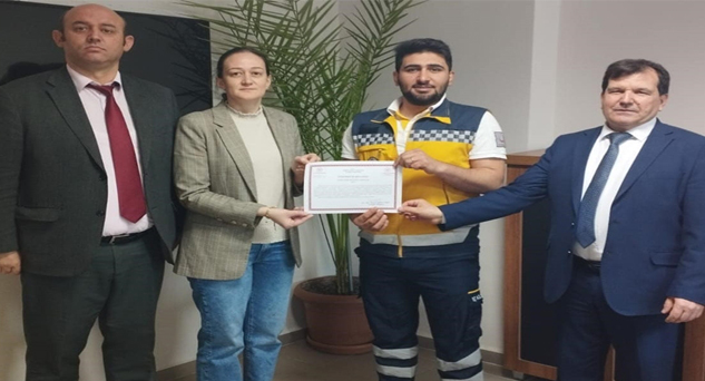 Sağlık çalışanlarına teşekkür belgesi