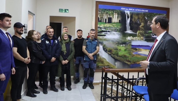 Başkan Özalp personel ile bayramlaştı