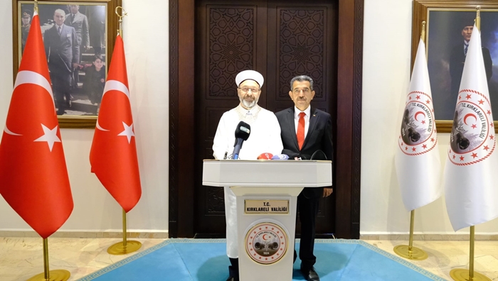 Diyanet İşleri Başkanı Erbaş’tan Kırklareli Valisi Ekici’ye ziyaret