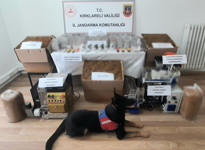 Jandarmadan kaçak sigara üretim tesisi kuran şüphelilere yönelik başarılı operasyon