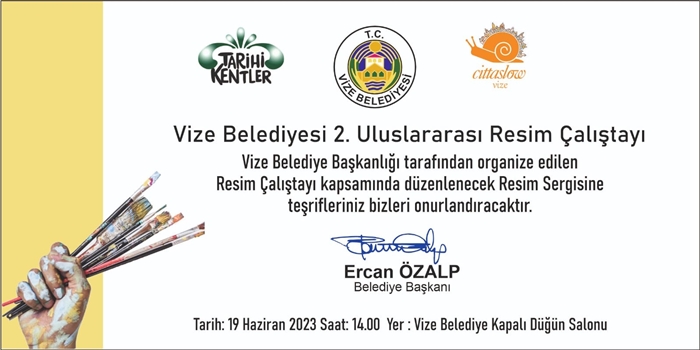 Vize Belediyesi 2. Uluslararası Resim Çalıştayı Sergisi yarın