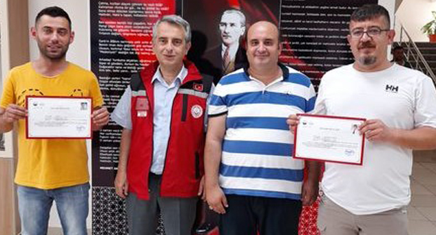 Personele Malatya'ya verilen psikososyal destek için takdir belgesi