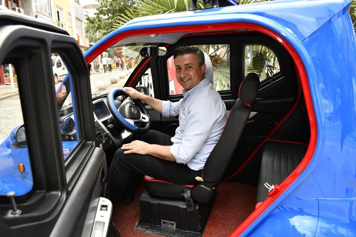 Çevre dostu elektrikli zabıta devriye aracının hizmete sunuldu