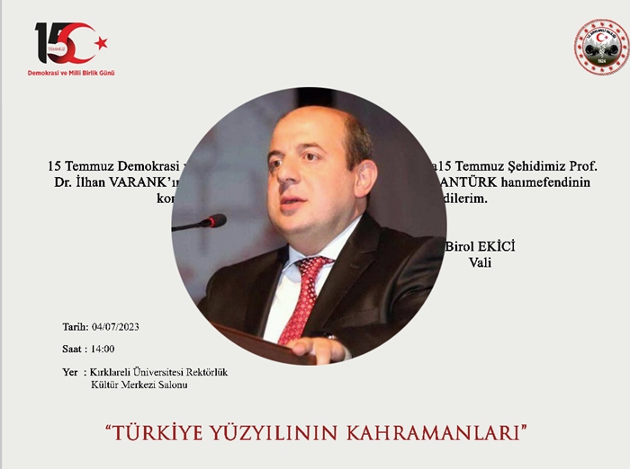 Kırklareli’nde “15 Temmuz Konulu Söyleşi” 4 Temmuz’da