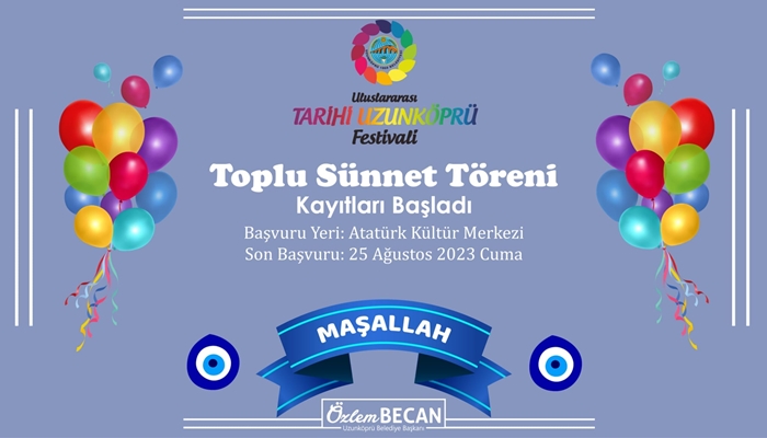 Sünnet Şöleni için kayıt işlemleri başladı