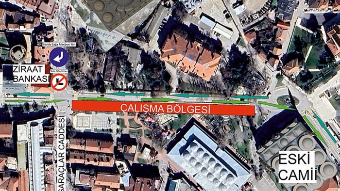 Saraçlar Caddesi yarından itibaren geçici bir süreyle tek yönlü olarak trafiğe kapatılacak