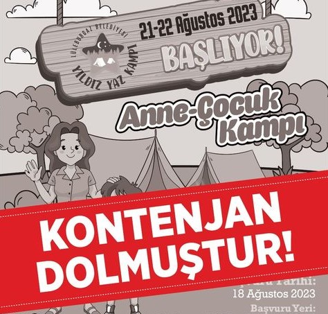 Anne-Çocuk Kamp kontenjanı kısa sürede doldu
