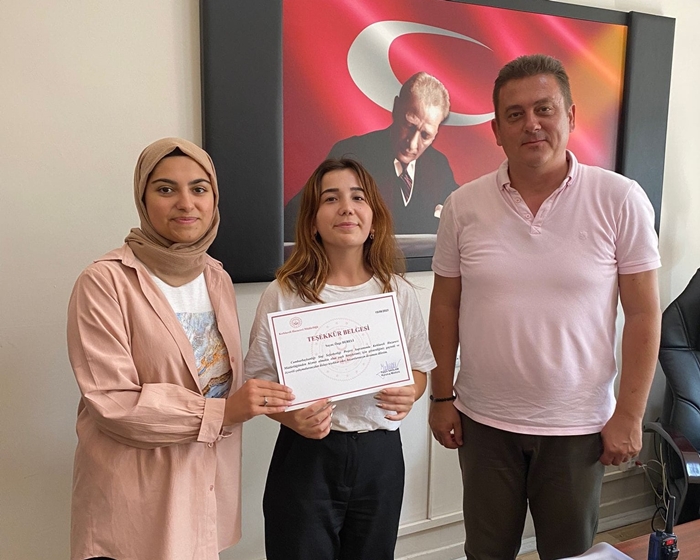 Huzurevi Müdürlüğünden Stajer Öğrenciye Teşekkür Belgesi