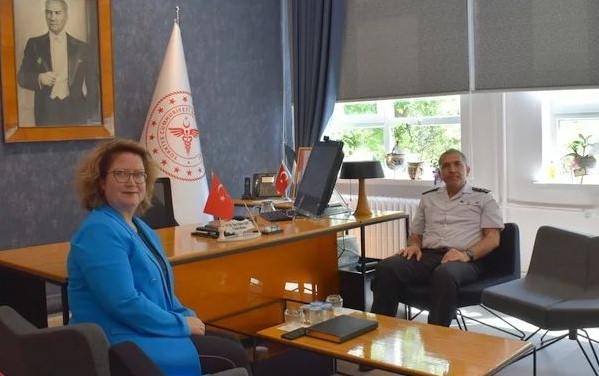 Jandarma Alay Komutanı Albay Akyüz, İl Sağlık Müdürü Cerit'i Ziyaret Etti