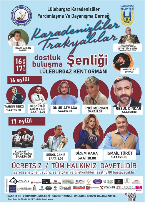 Karadenizliler ve Trakyalılar Lüleburgaz’da Şenlikte Buluşacak