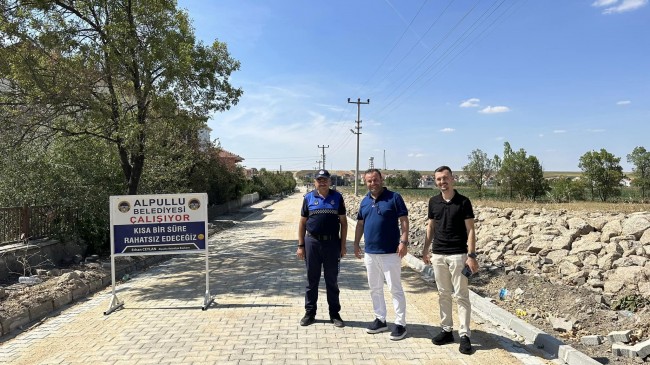 Alpullu’da son sürat yol çalışması