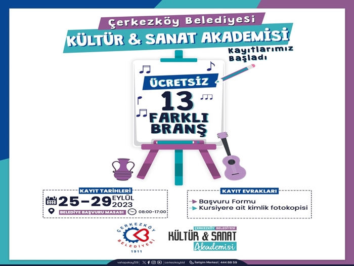 Kültür ve Sanat Akademisi Kurslarında Son Başvuru Tarihi 29 Eylül