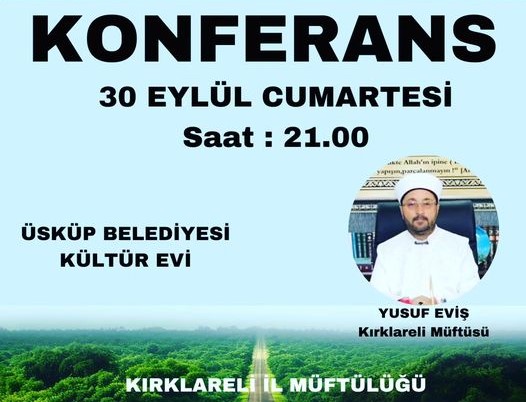 Kırklareli Müftülüğünden Konferansa Davet