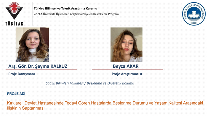 Kırklareli Üniversitesi TÜBİTAK 2209-A Proje Başarısı