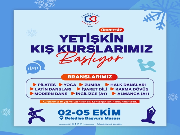 Kış Spor Kursları Kayıtları İçin Son Gün 5 Ekim