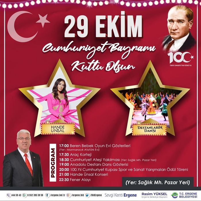 Ergene'de Cumhuriyet Coşkusu Yaşanacak