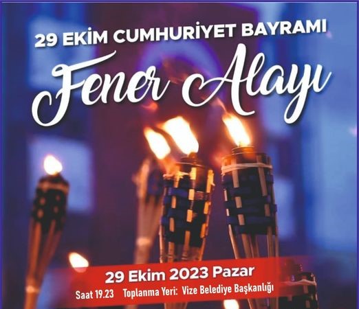 Vize'de Cumhuriyetin 100. Yılına Özel Fener Alayı