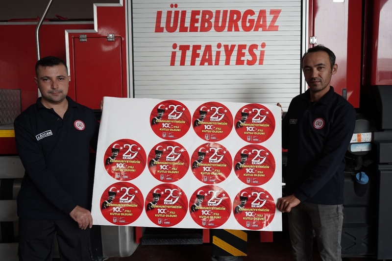 Lüleburgaz Cumhuriyetin 100. Yılına Özel Araç Etiketleriyle Kutlamaya Hazır