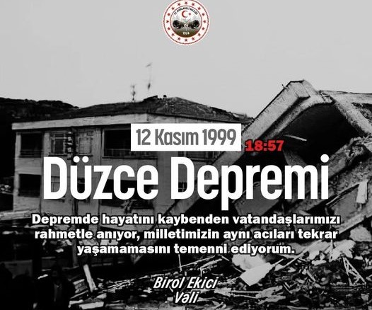 Ekici, Düzce Depremi'nin Yıldönümünde Mesaj Yayınladı