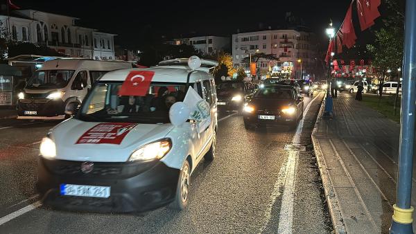 Tekirdağ'da oluşturulan 'Filistin İçin Özgürlük Konvoyu', İncirlik Üssü'ne doğru yola çıktı