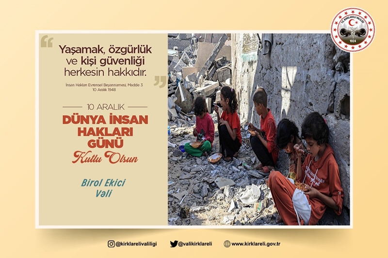 Vali Ekici Gazze'deki İnsan Hakları İhlallerine Dikkat Çekti