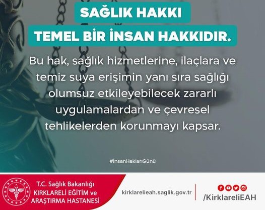 Hastaneden İnsan Hakları Günü'nde Sağlık Hakkına Vurgu Yapıldı