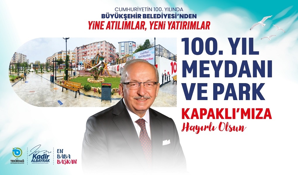 Kapaklı ilçesi 100. Yıl Meydan Parkı 5 Aralık'ta Açılıyor