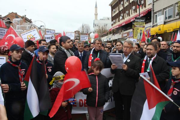 Edirne'de, Filistin'e destek yürüyüşü düzenlendi