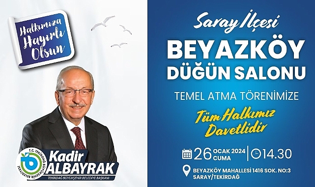 Beyazköy Düğün Salonu'nun Temeli 26 Ocak'ta Atılıyor