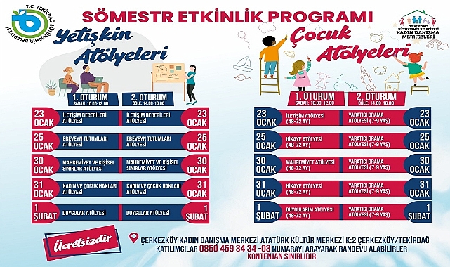 Büyükşehirden, Yetişkinler ve Çocuklar İçin `Sömestr Etkinlikleri Programı'