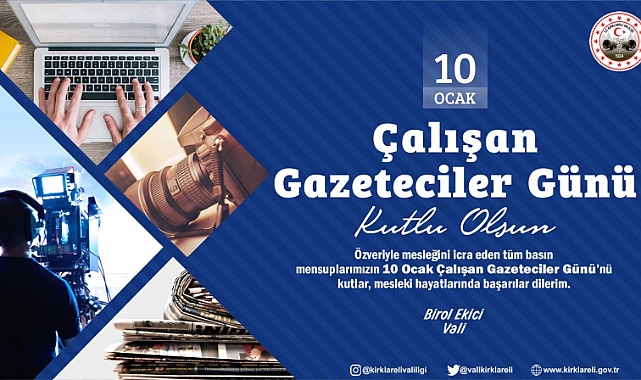 Vali Ekici’den 10 Ocak Çalışan Gazeteciler Günü Kutlama Mesajı